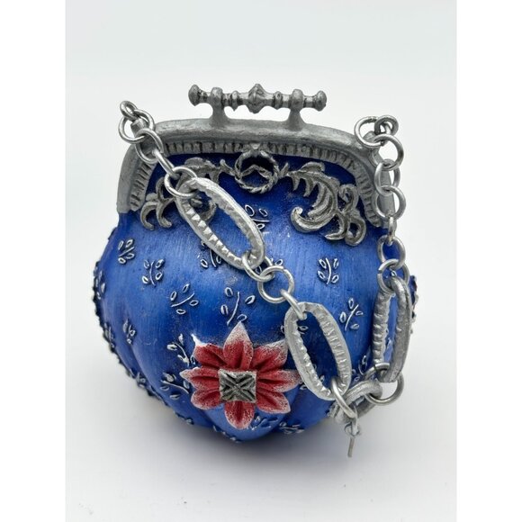 Victorian Style True Blue Miniature Shoe, Hat, Purse, Stand By Willow Hall - Picture 11 of 12